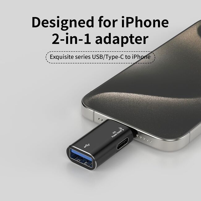 Adaptor USB la Lightning, Aluminiu - AluVoltX (A18) - Black