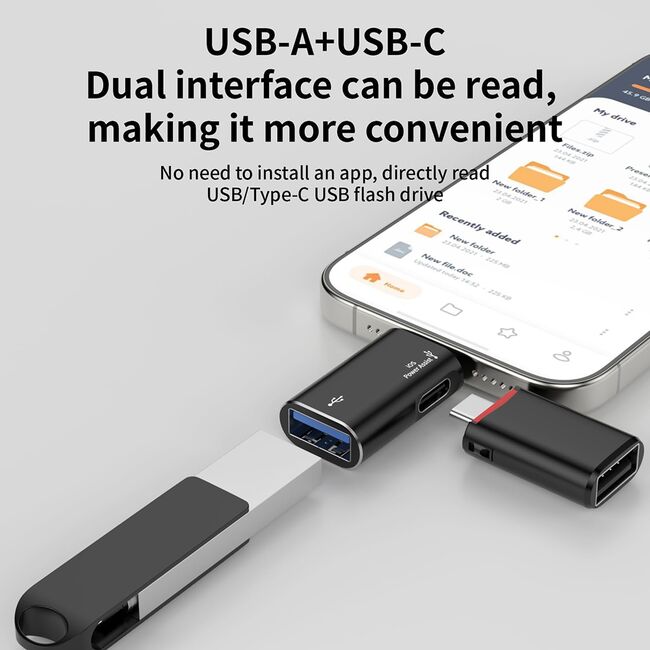 Adaptor USB la Lightning, Aluminiu - AluVoltX (A18) - Black
