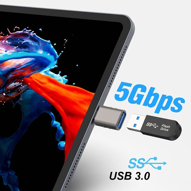 Adaptor USB la Type-C, 5Gbps, 3A, Aluminiu - SlateVolt (A10) - Gray