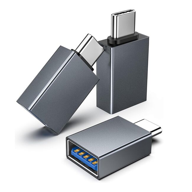 Adaptor USB la Type-C, 5Gbps, 3A, Aluminiu - SlateVolt (A8) - Gray
