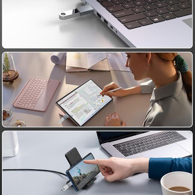 Adaptor USB la Type-C, 5Gbps, 3A, Aluminiu - SlateVolt (A8) - Gray