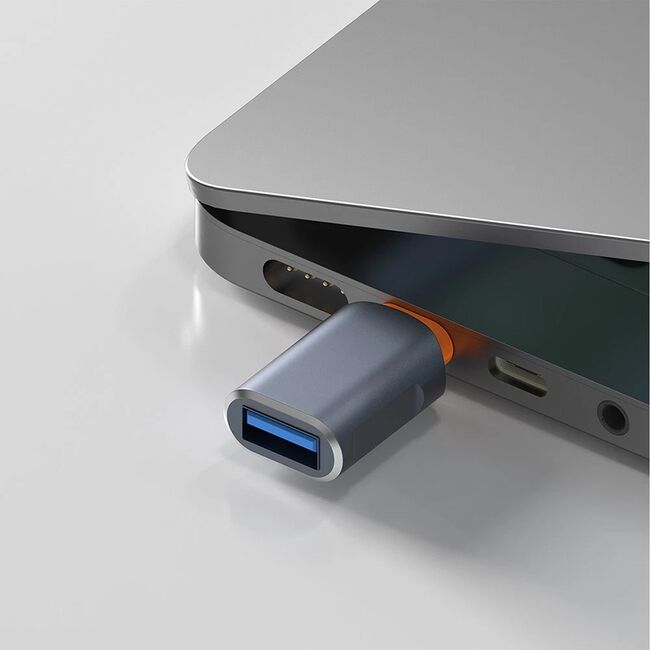 Adaptor USB la Type-C, 5Gbps, 6A, Aluminiu - SlateVolt (A9) - Gray / Orange