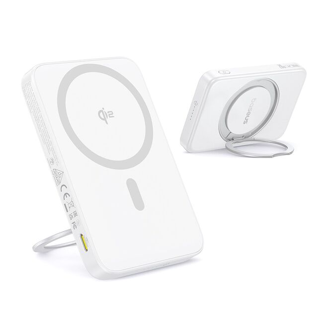 Acumulator Extern Type-C, Qi2, 20W, 5000mAh, with Cable Type-C - Baseus PicoGo (P10076800213-01) - White