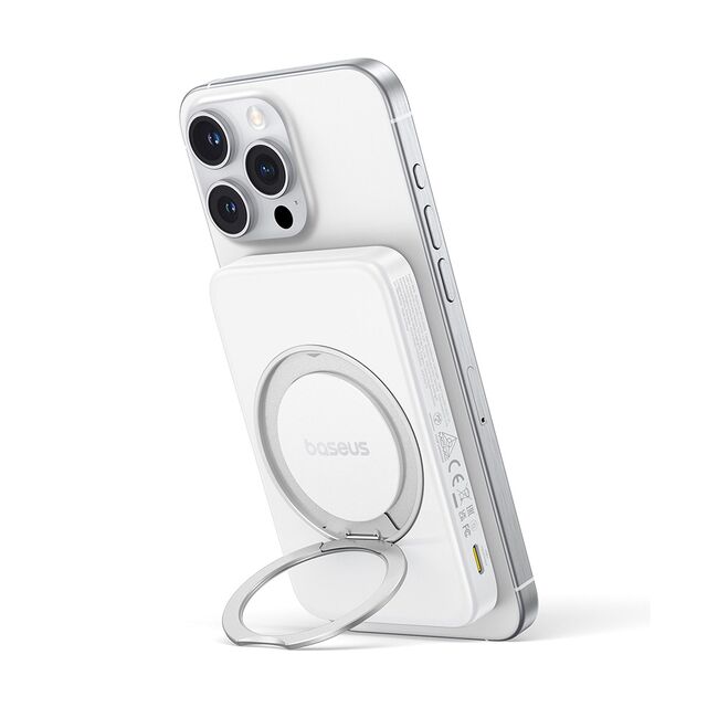 Acumulator Extern Type-C, Qi2, 20W, 5000mAh, with Cable Type-C - Baseus PicoGo (P10076800213-01) - White