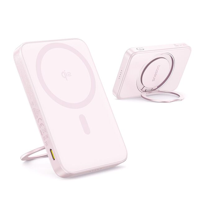 Acumulator Extern Type-C, Qi2, 20W, 5000mAh, with Cable Type-C - Baseus PicoGo (P10076800213-01) - Pink