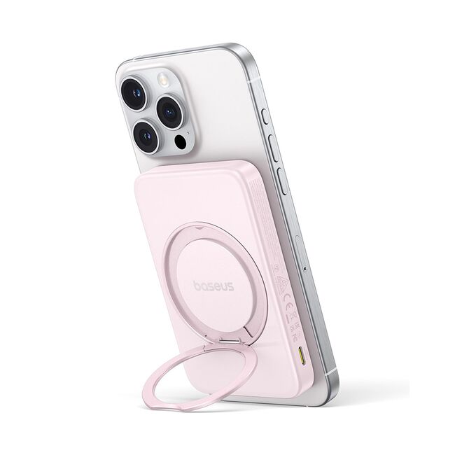 Acumulator Extern Type-C, Qi2, 20W, 5000mAh, with Cable Type-C - Baseus PicoGo (P10076800213-01) - Pink