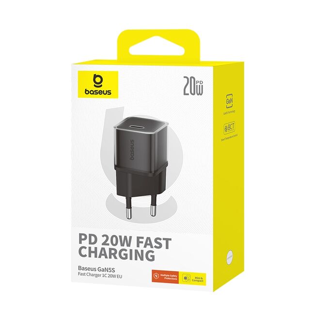 Incarcator GaN5S, Type-C, 20W - Baseus (P10162503113-00) - Black