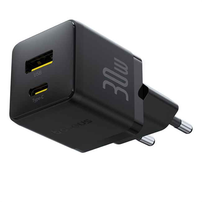 Incarcator EU USB, Type-C, 1m, 30W - Baseus Palm (P1011160A113-00) - Cluster Black