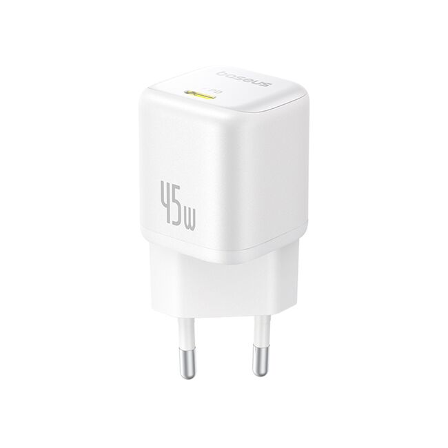 Alimentator pentru Priza, 45W, USB-C, GaN -  Baseus PicoGo (P10176800213-00) - Moon White