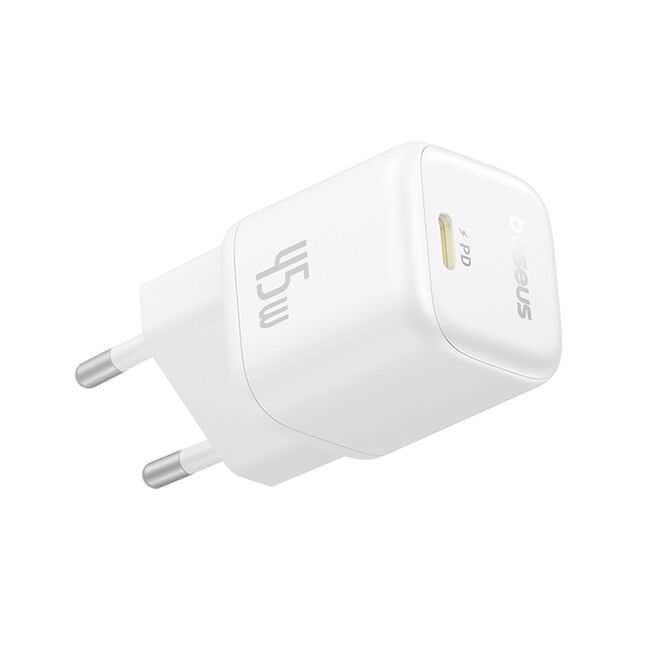 Alimentator pentru Priza, 45W, USB-C, GaN -  Baseus PicoGo (P10176800213-00) - Moon White