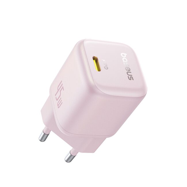 Alimentator pentru Priza, 45W, USB-C, GaN -  Baseus PicoGo (P10176800413-00) - Baby Pink