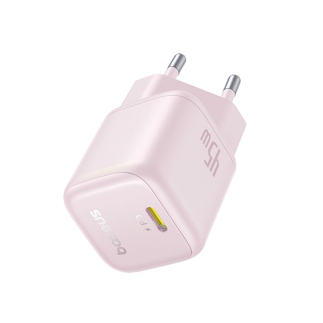 Alimentator pentru Priza, 45W, USB-C, GaN -  Baseus PicoGo (P10176800413-00) - Baby Pink