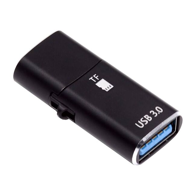 Cititor de Carduri 2in1, Adaptor, 3A, Aluminiu - AluVoltX (CC1) - Black