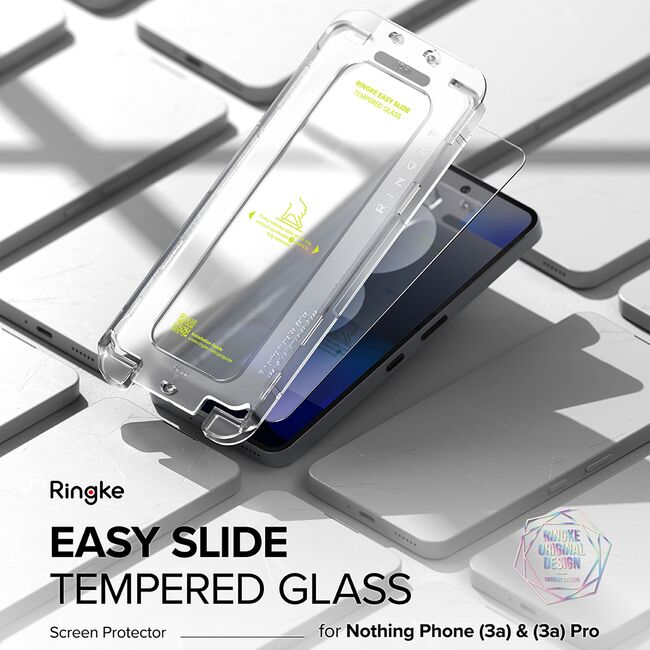 Folie pentru Nothing Phone (3a) / (3a) Pro (set 2) - Ringke Easy Slide Tempered Glass - Clear