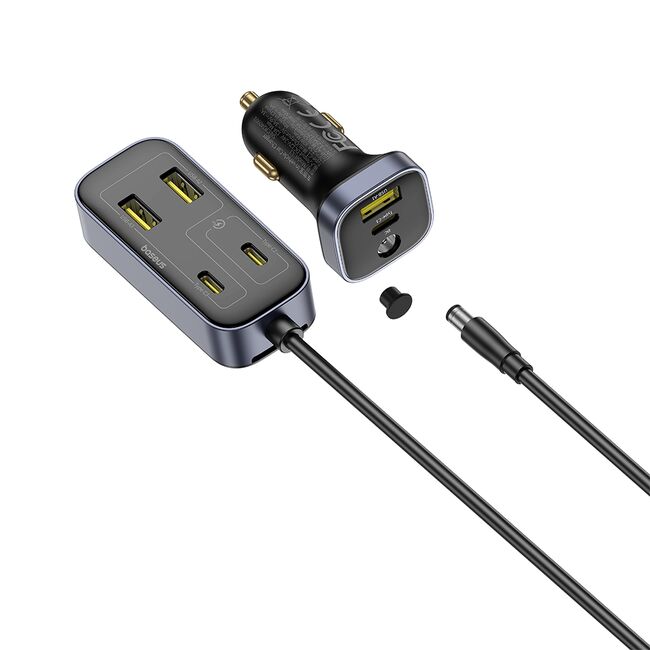 Incarcator Masina, Type-C, USB, 110W + Extensie Cablu 1.5m - Baseus BackseatPal L1 (C00081100121-00) - Black