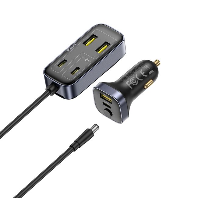 Incarcator Masina, Type-C, USB, 110W + Extensie Cablu 1.5m - Baseus BackseatPal L1 (C00081100121-00) - Black