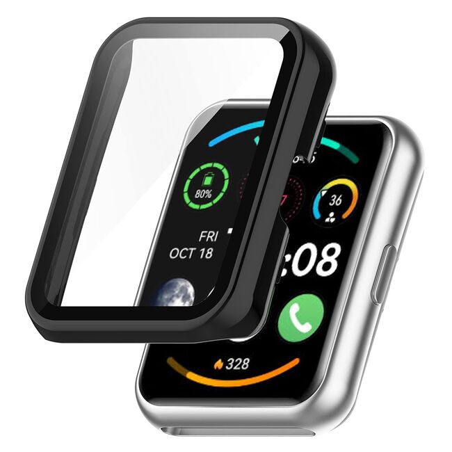 Set de Protecție 360° pentru Huawei Watch Fit 2 – Carcasa cu protectie ecran, Claritate HD, Design Elegant - Negru