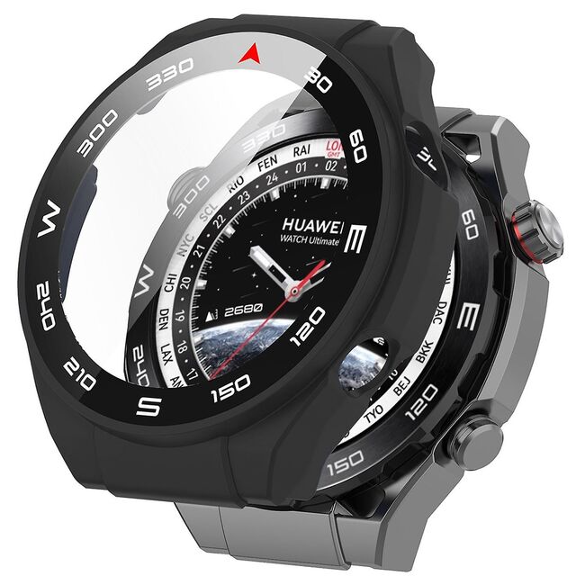 Set de Protecție 360° pentru Huawei Watch Ultimate – Carcasa cu protectie ecran, Claritate HD, Design Elegant - Negru
