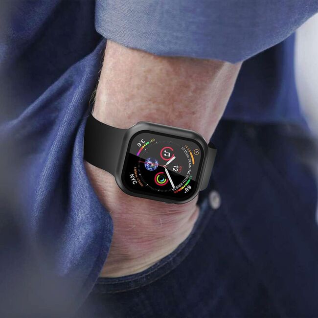 Set de Protecție 360° pentru Apple Watch 7 (45mm) – Carcasa cu protectie ecran, Claritate HD, Design Elegant - Negru