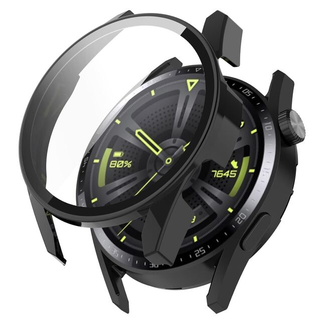 Set de Protecție 360° pentru Huawei Watch GT 3 (46mm) – Carcasa cu protectie ecran, Claritate HD, Design Elegant - Negru