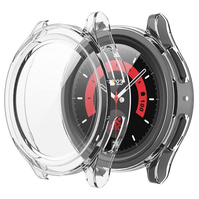 Set de Protecție 360° pentru Samsung Galaxy Watch 5 Pro – Carcasa cu protectie ecran, Claritate HD, Design Elegant - Transparent