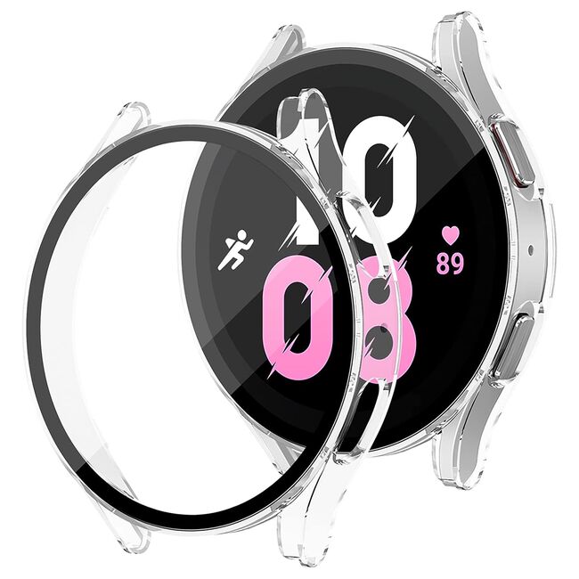 Set de Protecție 360° pentru Samsung Galaxy Watch 4 / 5 (40mm) – Carcasa cu protectie ecran, Claritate HD, Design Elegant - Transparent
