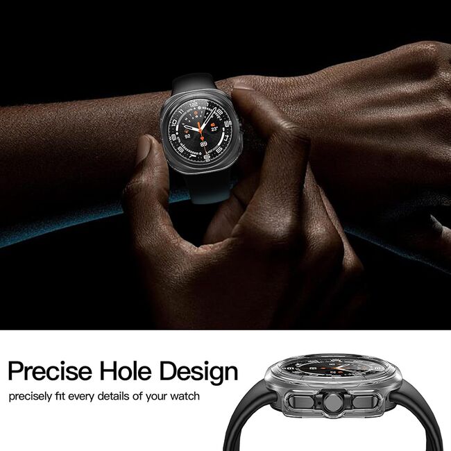 Set de Protecție 360° pentru Samsung Galaxy Watch Ultra (47mm) – Carcasa cu protectie ecran, Claritate HD, Design Elegant - Transparent