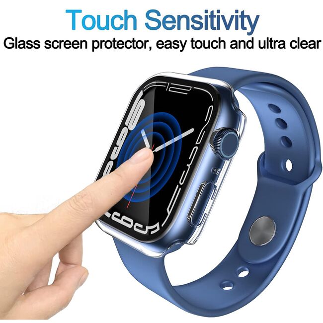 Set de Protecție 360° pentru Apple Watch 7 (45mm) – Carcasa cu protectie ecran, Claritate HD, Design Elegant - Transparent