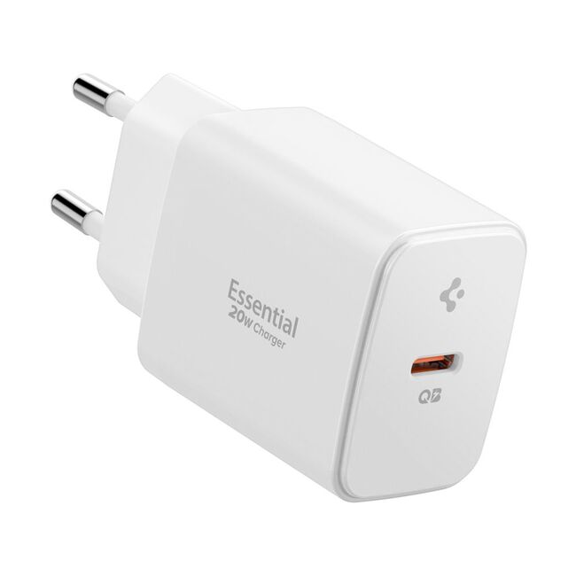 Incarcator pentru Priza, 20W, Type-C, GaN, Fast Charging - Spigen Essential (EE201EU) - White