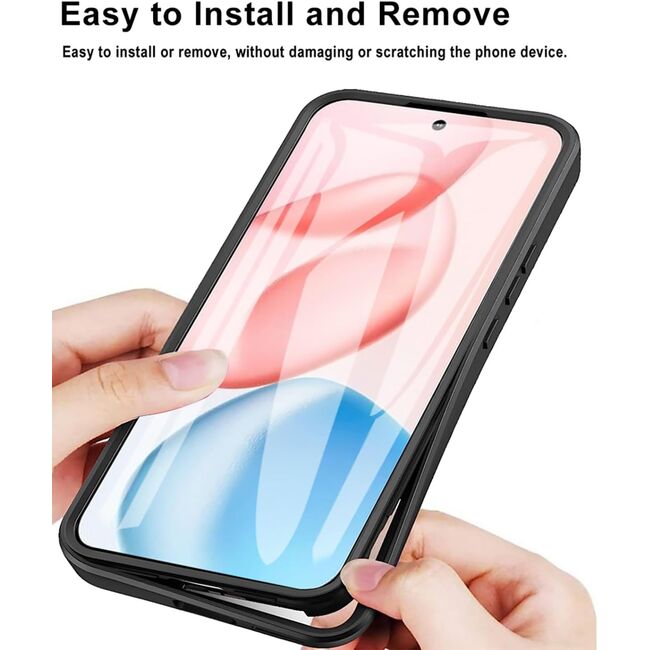 Set 360: Husa cu folie integrata pentru  Honor 400 Protectie 360 fata / spate - Roz