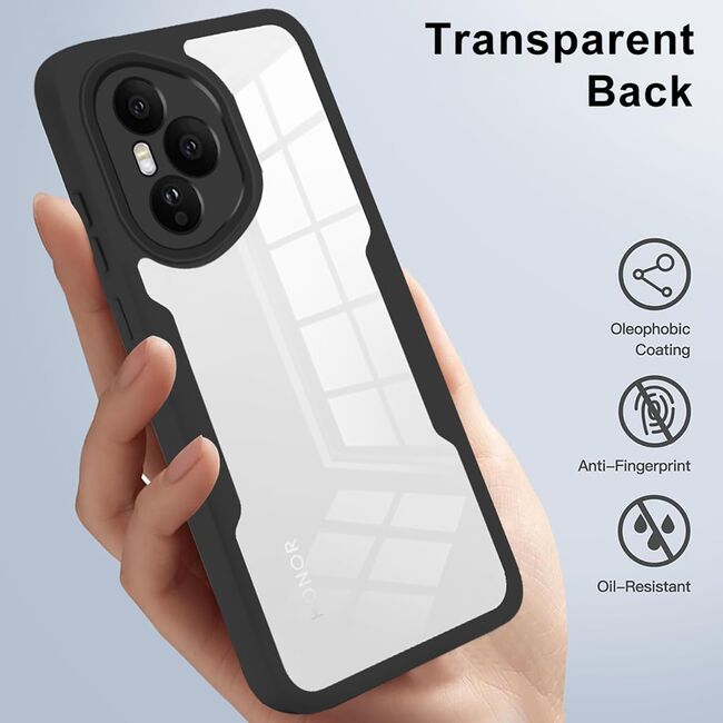 Set 360: Husa cu folie integrata pentru  Honor 400 Pro Protectie 360 fata / spate - Roz
