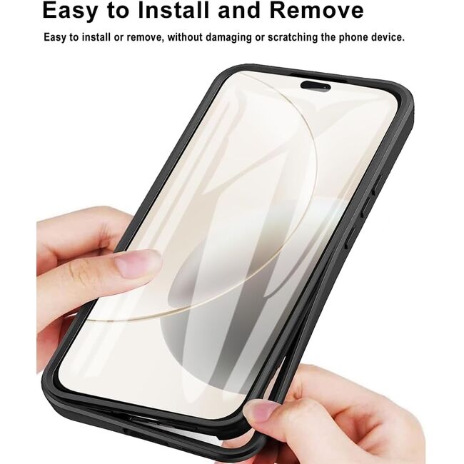 Set 360: Husa cu folie integrata pentru  Honor 400 Lite Protectie 360 fata / spate - Roz
