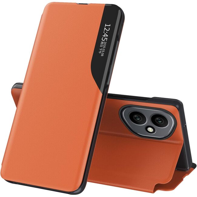 Husa pentru  Honor 400 tip carte, Smart View, Portocaliu