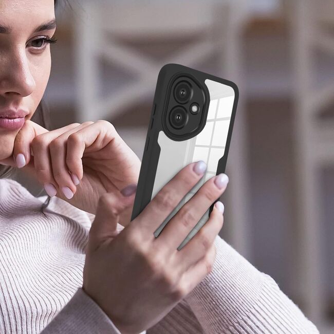 Set 360: Husa cu folie integrata pentru  Honor 400 Protectie 360 fata / spate - Roz