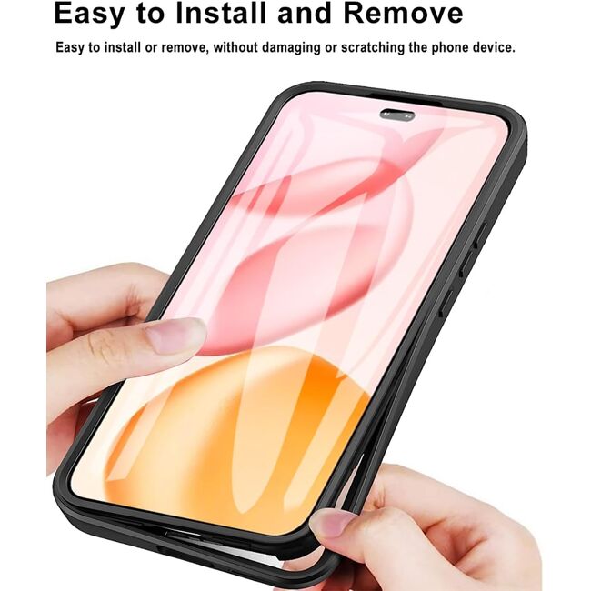 Set 360: Husa cu folie integrata pentru  Honor 400 Pro Protectie 360 fata / spate - Mov