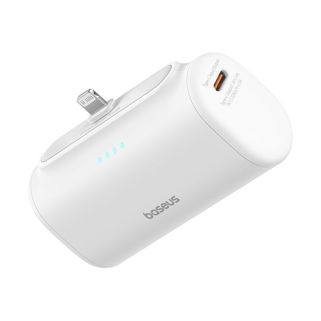 Power Bank pentru Telefon, Lightning, 20W, 5000mAh, Cablu Type-C - Baseus (P10068307413-00) - White
