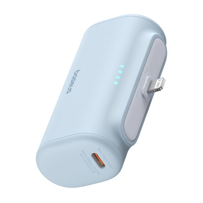 Power Bank pentru Telefon, Lightning, 20W, 5000mAh, Cablu Type-C - Baseus (P10068307413-00) - Bleu