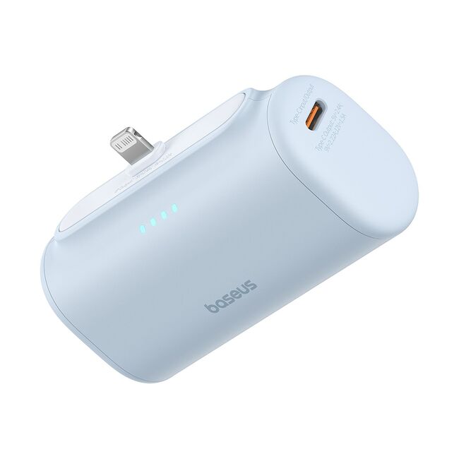 Power Bank pentru Telefon, Lightning, 20W, 5000mAh, Cablu Type-C - Baseus (P10068307413-00) - Bleu