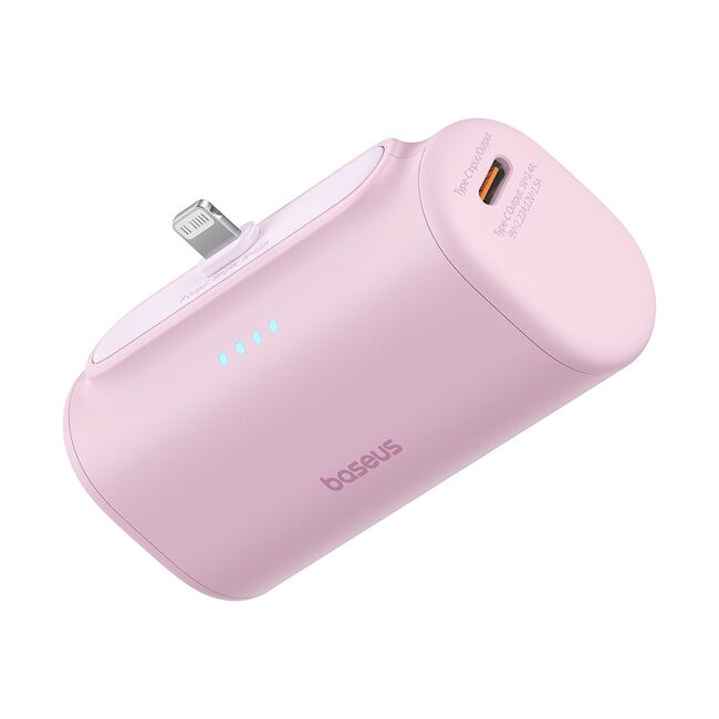 Power Bank pentru Telefon, Lightning, 20W, 5000mAh, Cablu Type-C - Baseus (P10068307413-00) - Baby Pink