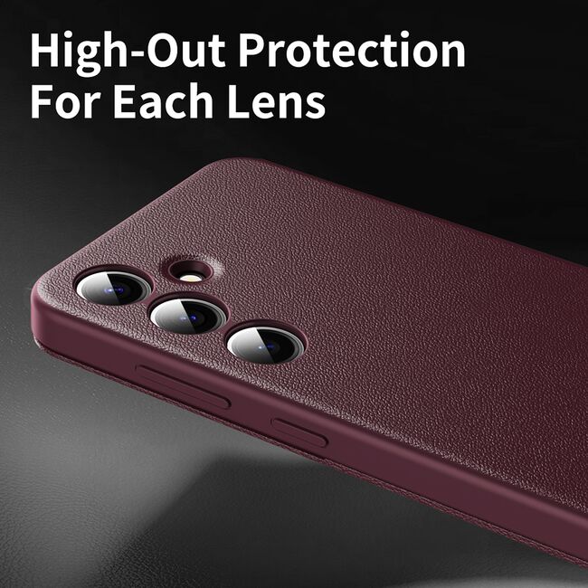 Husa pentru  Samsung Galaxy A56 Smart Window View Tip Carte – Design Premium, Vizualizare Inteligenta, Protectie 360°, Card Slot, Textura Mata Eleganta - Bordeaux