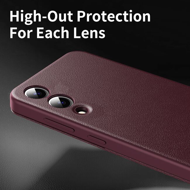 Husa pentru  Samsung Galaxy S25 Edge Smart Window View Tip Carte – Design Premium, Vizualizare Inteligenta, Protectie 360°, Card Slot, Textura Mata Eleganta - Bordeaux