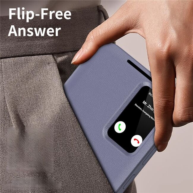 Husa pentru  Samsung Galaxy S25 Ultra Smart Window View Tip Carte – Design Premium, Vizualizare Inteligenta, Protectie 360°, Card Slot, Textura Mata Eleganta - Mov
