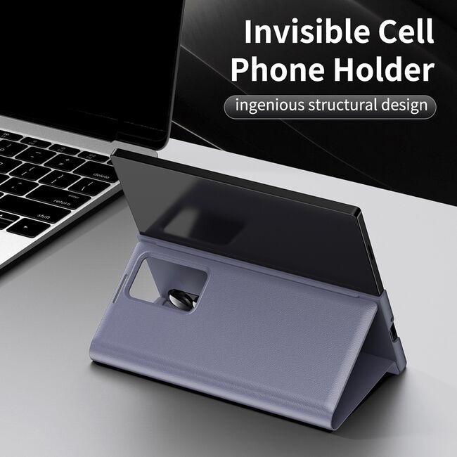 Husa pentru  Samsung Galaxy Z Fold 4 Smart Window View Tip Carte – Design Premium, Vizualizare Inteligenta, Protectie 360°, Card Slot, Textura Mata Eleganta - Mov