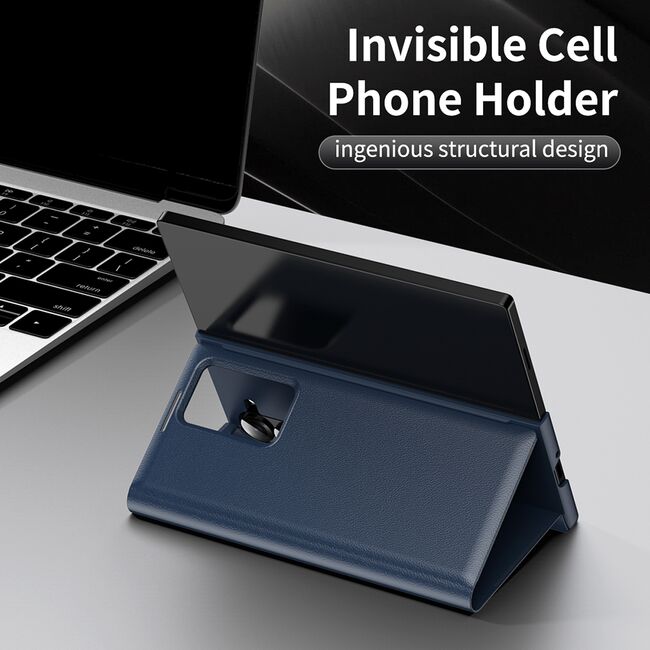 Husa pentru  Samsung Galaxy Z Fold 6 Smart Window View Tip Carte – Design Premium, Vizualizare Inteligenta, Protectie 360°, Card Slot, Textura Mata Eleganta - Albastru
