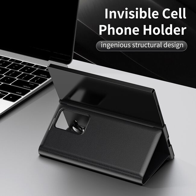 Husa pentru  Samsung Galaxy Z Fold 6 Smart Window View Tip Carte – Design Premium, Vizualizare Inteligenta, Protectie 360°, Card Slot, Textura Mata Eleganta - Negru