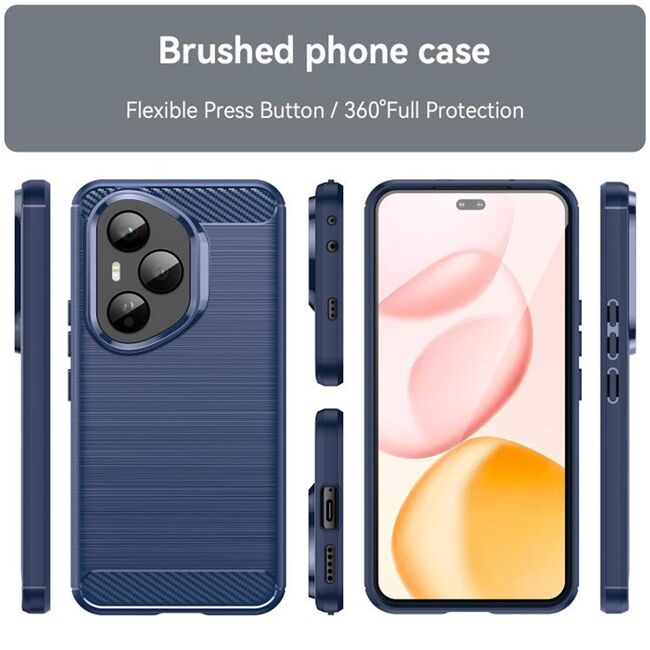 Husa pentru Honor 400 Pro Carbon Liquid Silicone, Albastru