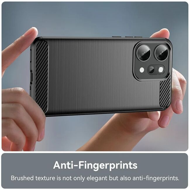 Husa pentru Oppo Reno 14 Pro 5G Carbon Liquid Silicone, Negru