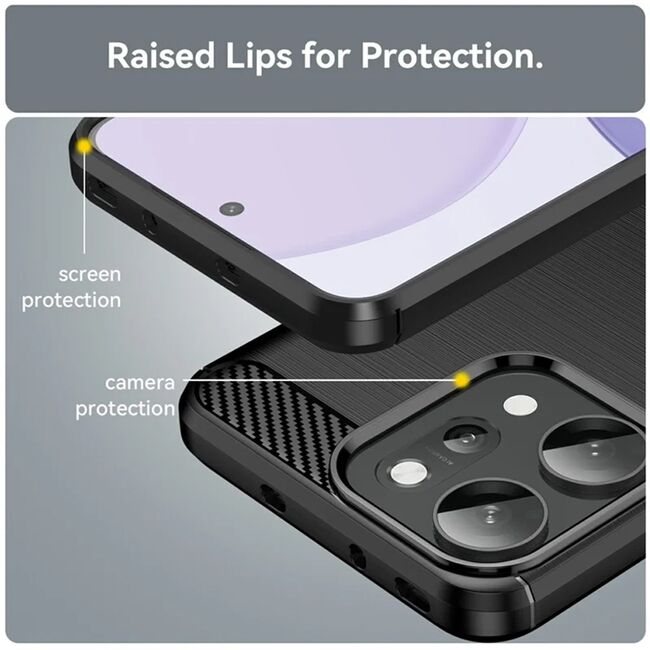 Husa pentru Oppo Reno 14 Pro 5G Carbon Liquid Silicone, Negru