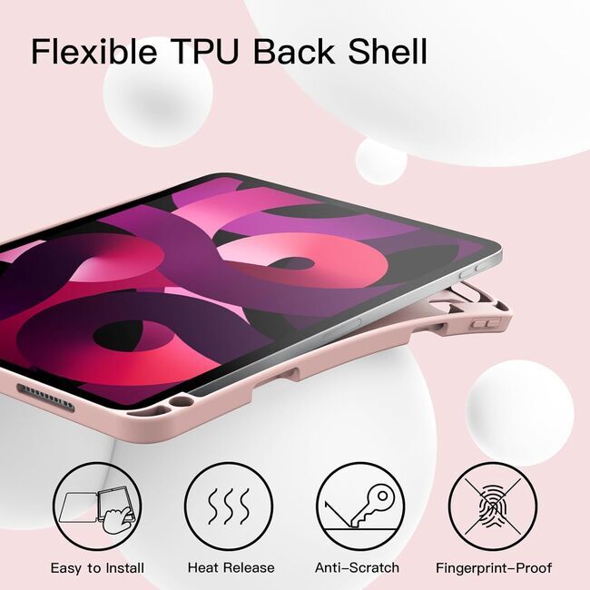 Husa pentru  Xiaomi Redmi Pad 2 Soft Shell cu functie wake-up/sleep si compartiment pentru stylus, tip stand - Roz