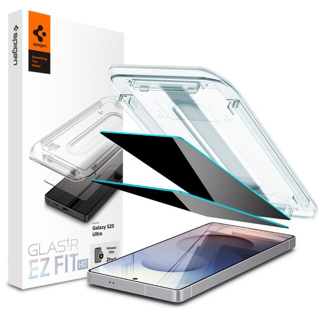 Folie pentru Samsung Galaxy S25 Ultra (set 2) - Spigen Glas.tR EZ FIT HD - Privacy